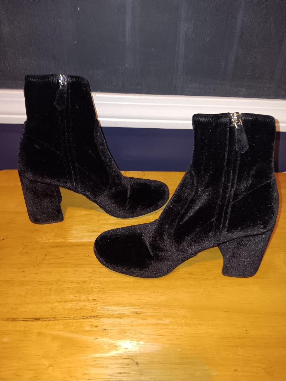 Prada Velvet Heeled Zip Boots Size 38 1/2 - Picture 2 of 6